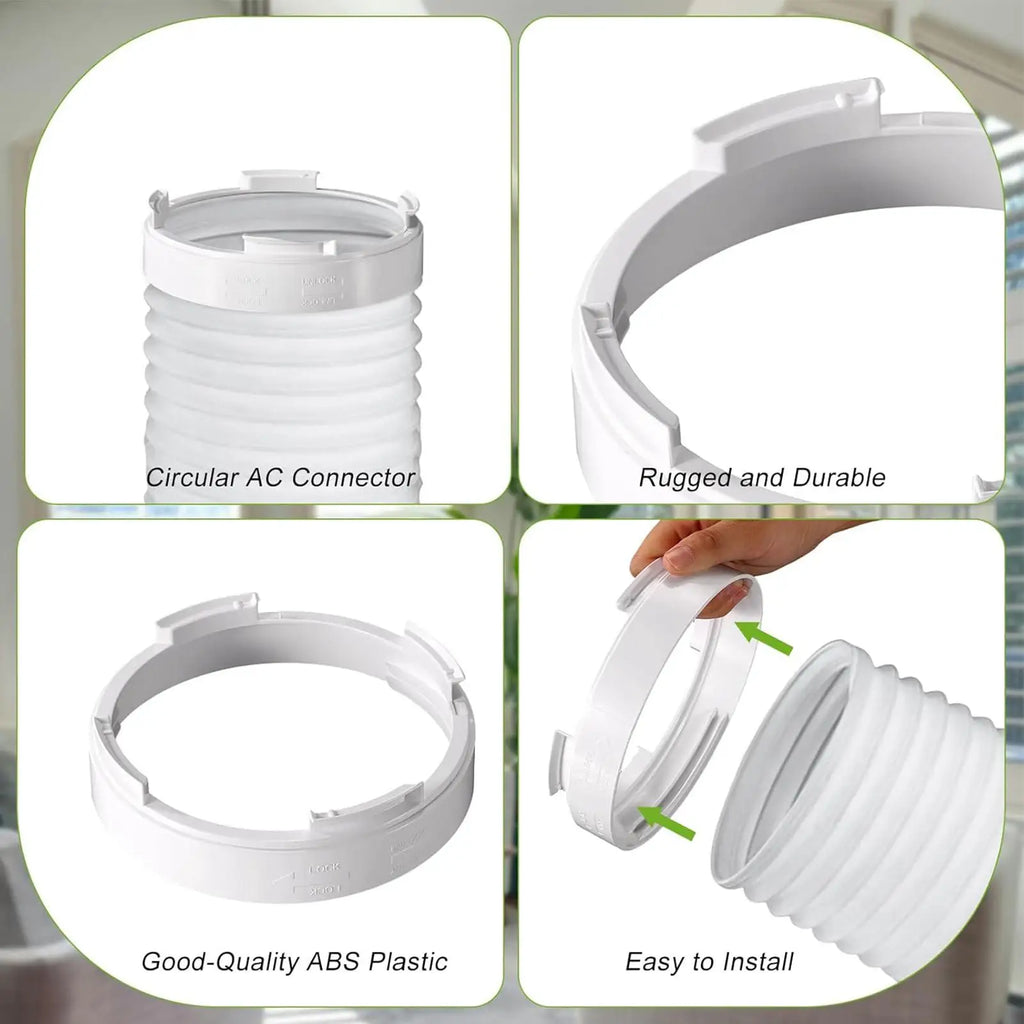 Universal Portable AC Round Exhaust Hose Coupler Secure Fit Adapter for Dorm Room Apartment Home Small Space Living Bedroom Vue