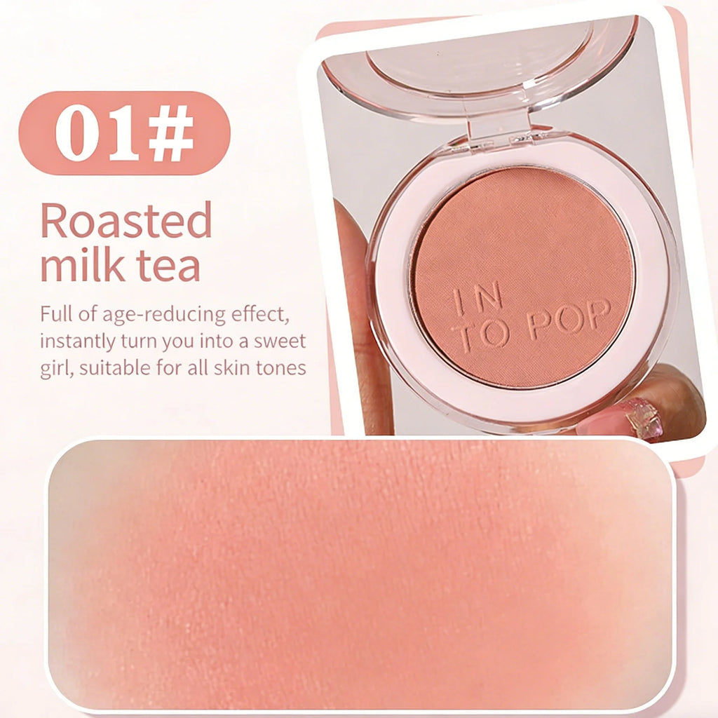 INTOPOP Monochrome Blush Matte Cosmetics Vitality Girl Nude Makeup Natural Smudge Monochrome Blush Plate Vue OP3025-01