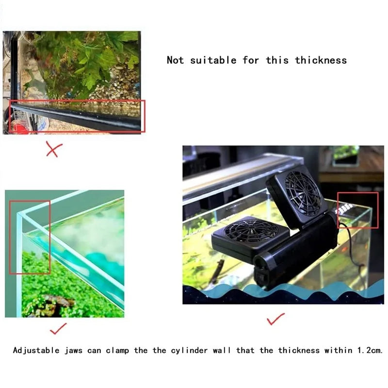 1/2/3/4 Aquarium Fans Chillers Water Temperature Control Fish Tank Cooling Fan System for Salt Fresh Water Marine Tank Pond Vue