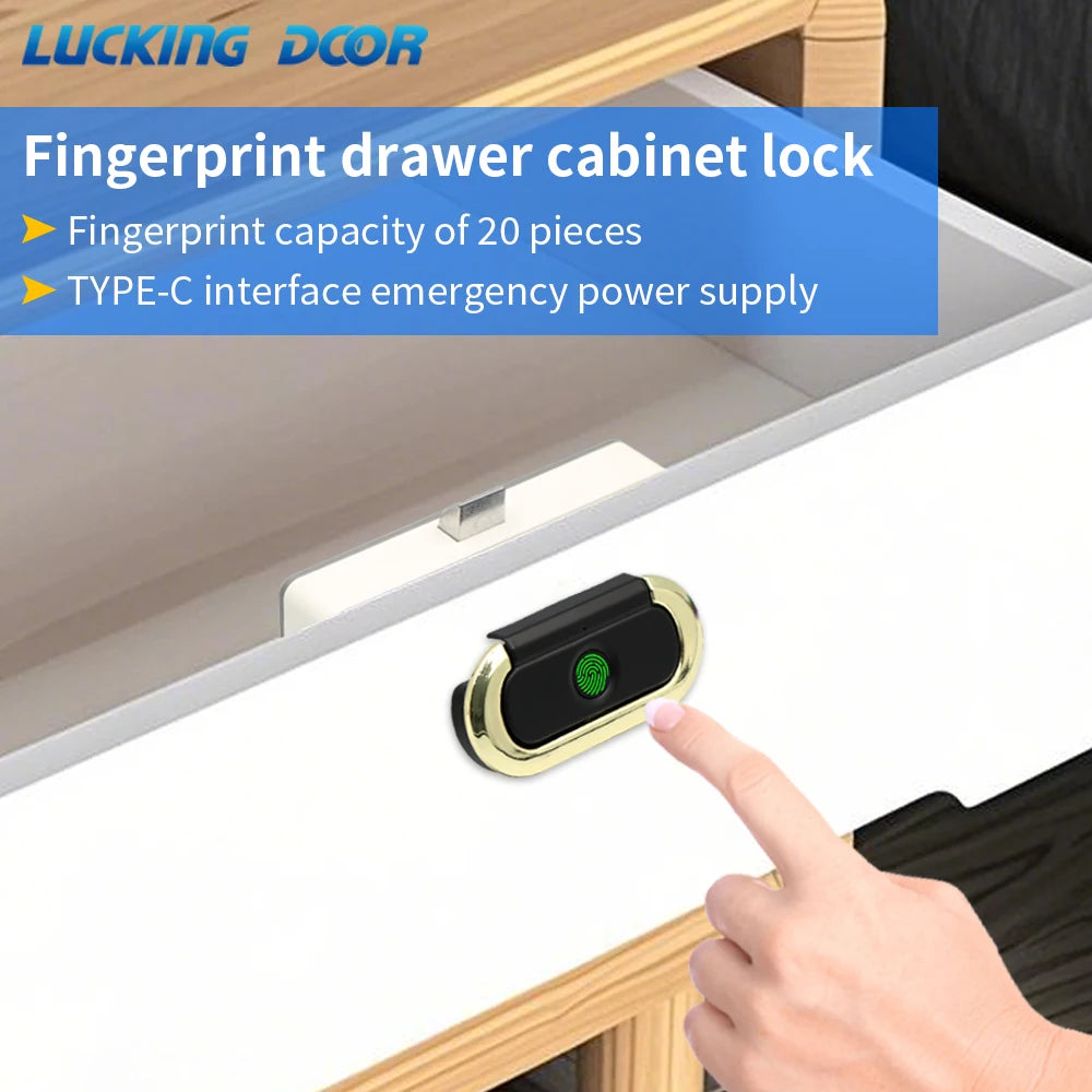 Fingerprint Smart Drawer Cabinet Lock Invisible Keyless Unlock Furniture Locker Safe Electronic Fingerprint Sensor Cabinet Lock Vue