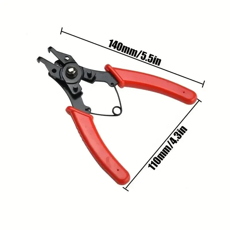4-In-1 Circlip Pliers Set Snap Ring Pliers Multi Crimp Removable Plier Head Retaining Circlip Pliers Hand Tools Multifunctional Vue