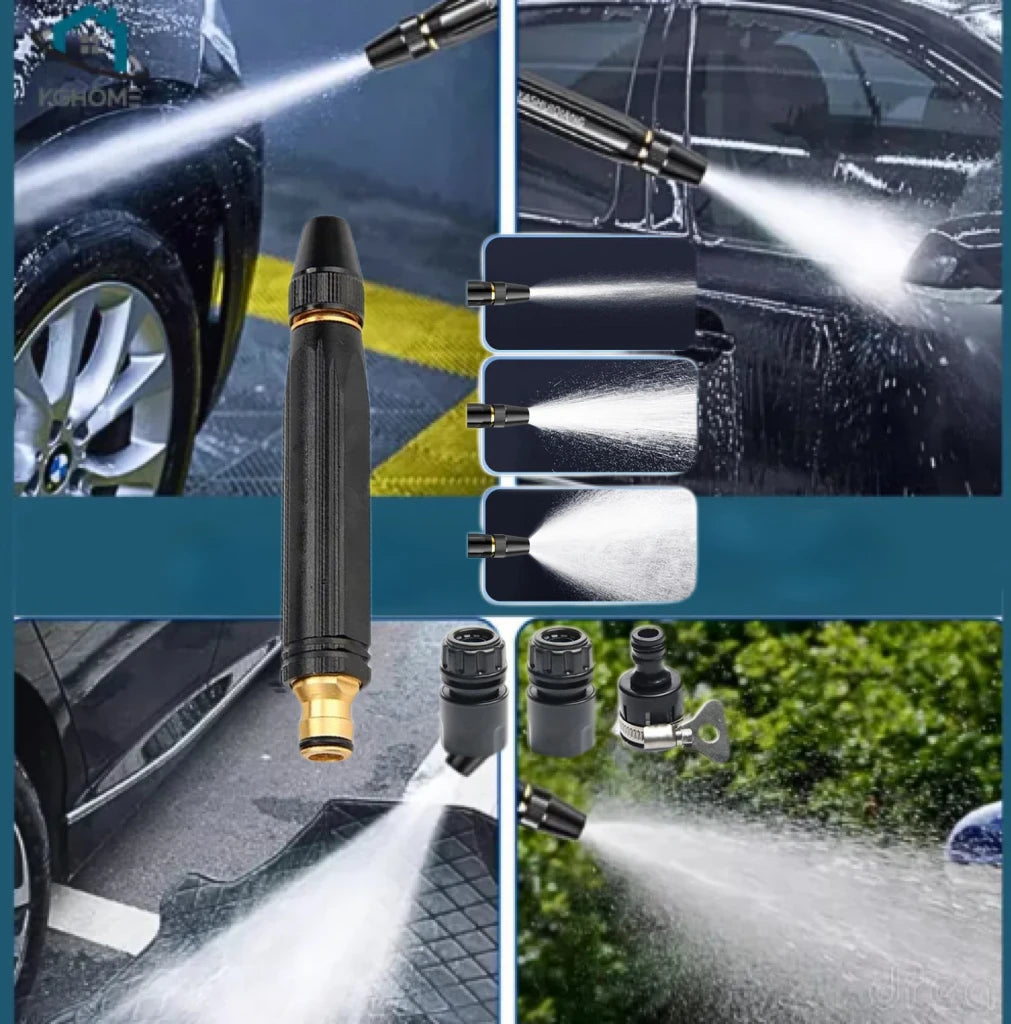 Adjustable Quick Car Wash Cleaning Flushing Tool Spray Gun High-Pressure Water Pipe Spray Hose Metal Nozzle For Garden Lawn Wash Vue