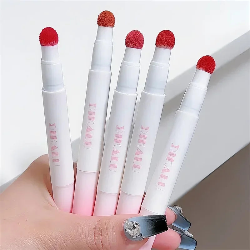 Lip Powder Cream Air Cushion Lips Cream Matte Brick Red Lip Glaze Mud Lipstick Pen Non-Stick Cup Female Lip Tint Korean Makeup Vue