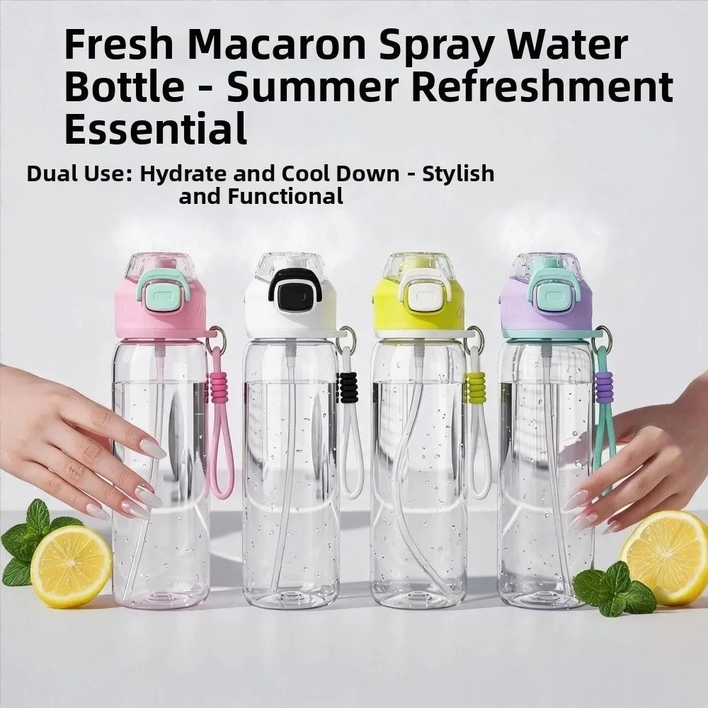 600 ML Sports Spray Water Bottle Heat Resistant Drinkware Drinking Straw Cup Leak Proof Reusable Plastic Water Bottle Fitness Vue