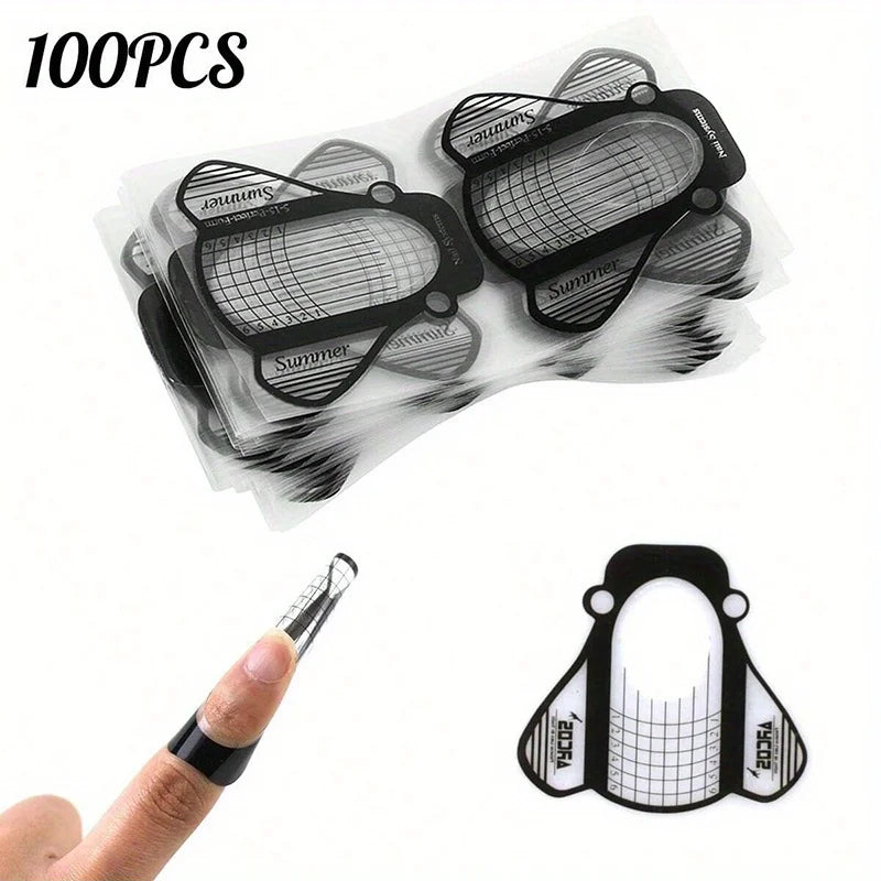 100 pieces square gold nail paper holders phototherapy nail crystal nail extension paper holders Vue