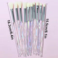 10Pcs Rainbow Crystal Diamond Makeup Brush Set Soft Fluffy Synthetic Eye Shadow Powder Liquid Foundation Comestic Brushes Tools Vue 10pcs