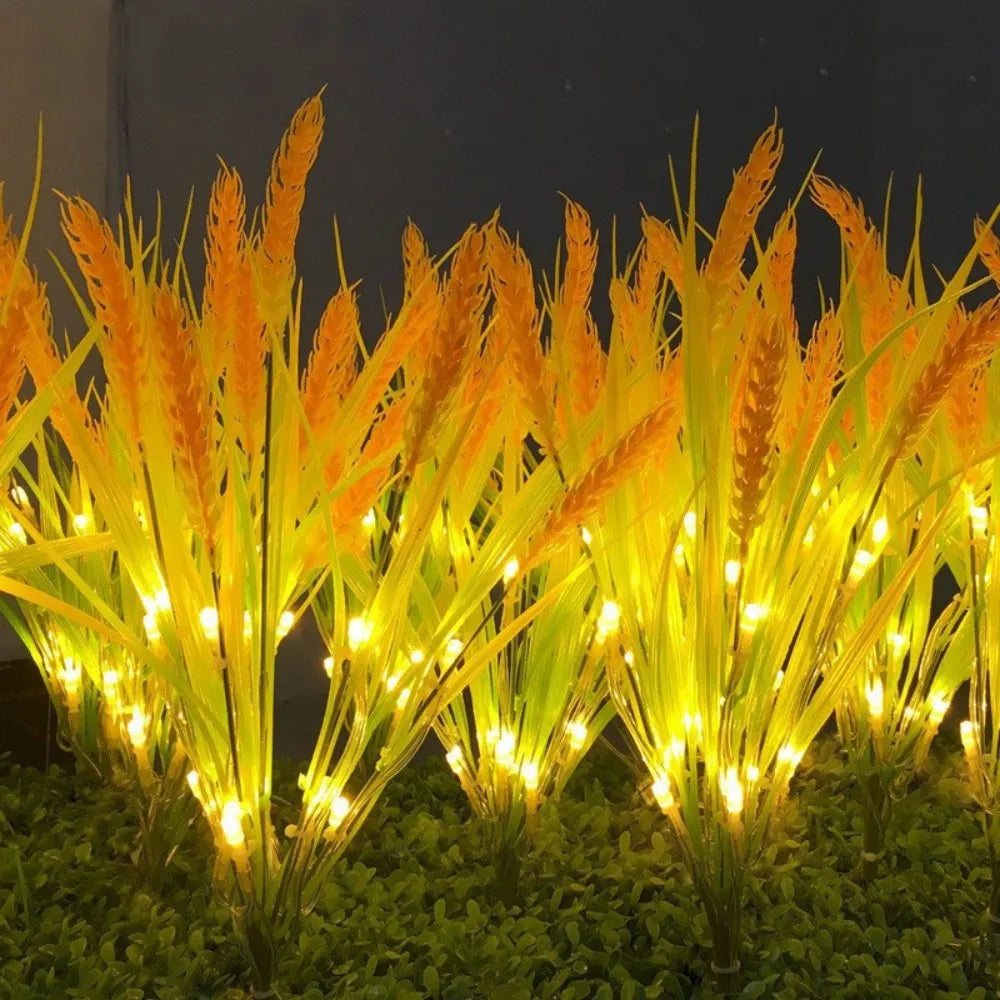 1PC Solar Powered Wheat Ear Garden Stake Lights Waterproof Warm White LED Pathway Lights for Outdoor Patio Yard Landscape Decor Vue