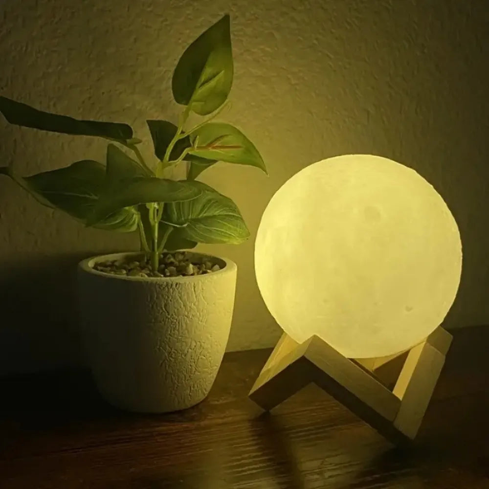 3D Moon Lamp Night Light, Battery Powered Table Lamp for Bedroom, Kids Room, Birthday Gift Home Party Holiday Aesthetic Decor Vue