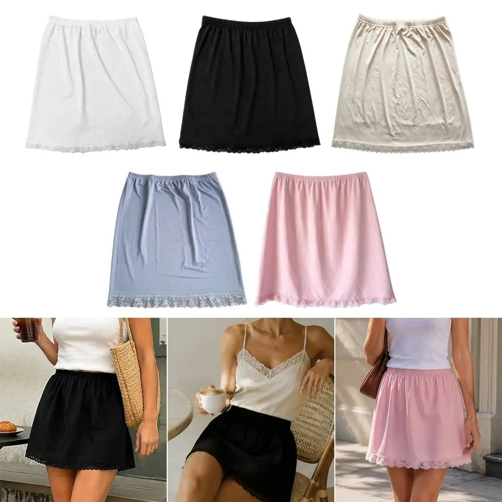 Lightweight Lace Inner Layer Slip Skirt Soft Loose Fit Women Vue