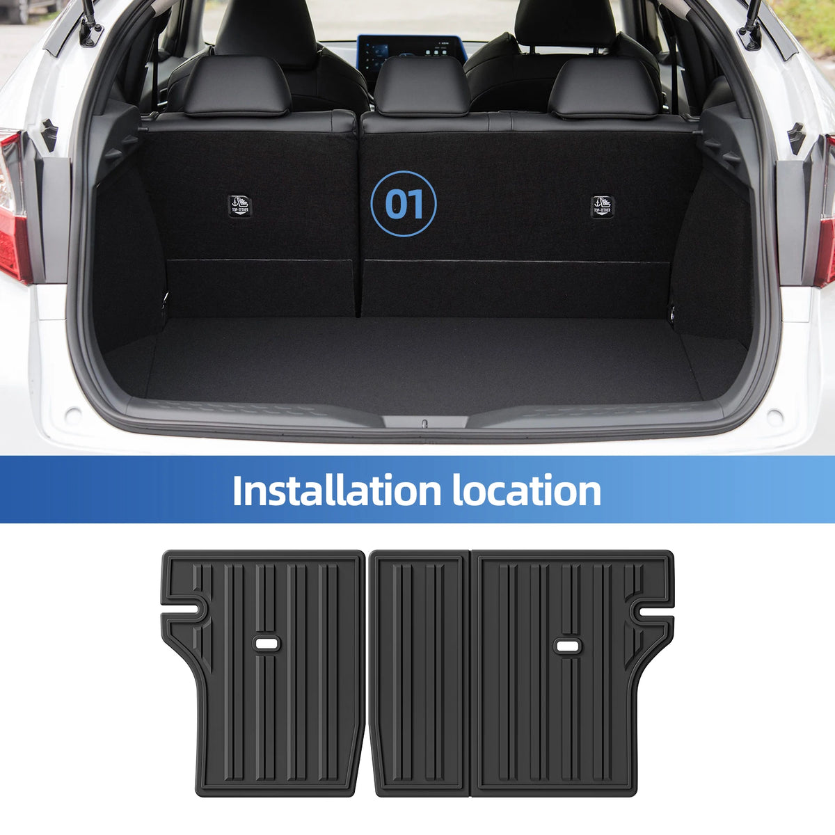 Smabee Left Hand Drive for Toyota C-HR CHR 2018-2024 TPE Car All-Weather Floor Mats Cargo Liner Trunk Backrest Liner Accessories Vue
