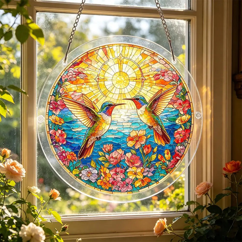 Acrylic Puzzle Suncatcher Window Hanging 7.4" Sun Catcher Garden Decor Birthday Gifts for Women Mom Home Ornament Decoration Vue
