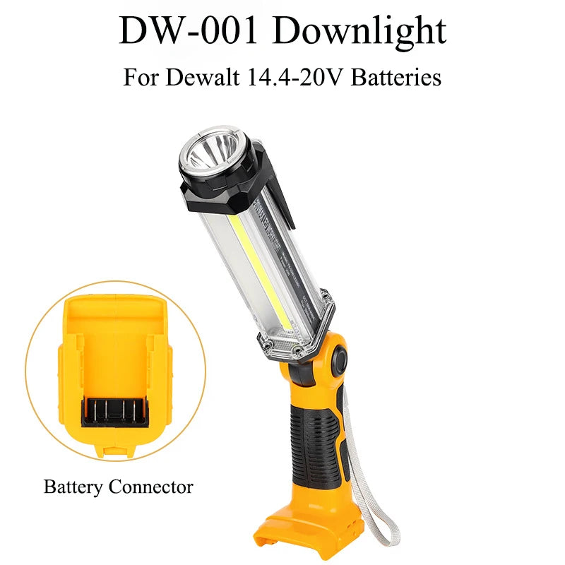 35W LED Work Flashlight Portable Light for Dewalt 20V Batteries for Use on Automotive Repair Job Sites and During Power Outages Vue For Dewalt