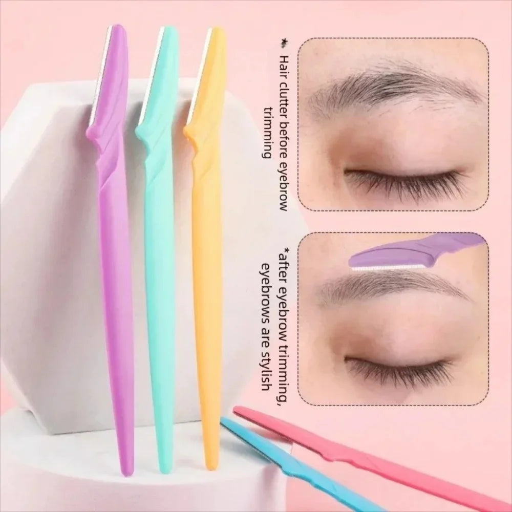 3Pcs Safe Eyebrow Razor Portable Facial Shaver Blades Multifunctional Face Body Hair Remover Women Eyebrow Shaping Makeup Tools Vue