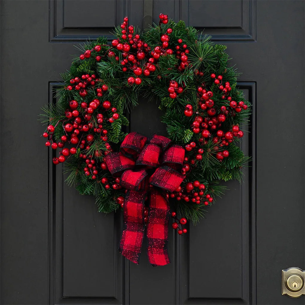 Realistic Christmas Wreath – Faux Flowers, Indoor & Outdoor Christmas Wreath Vue