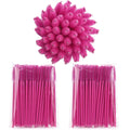 100pcs Eye lash comb For Eyelash Spoolies Extension Makeup Disposable Eyelash BrushesMicro Lash Mascara Wands Combs Wholesale Vue M93 Rose red 100pcs
