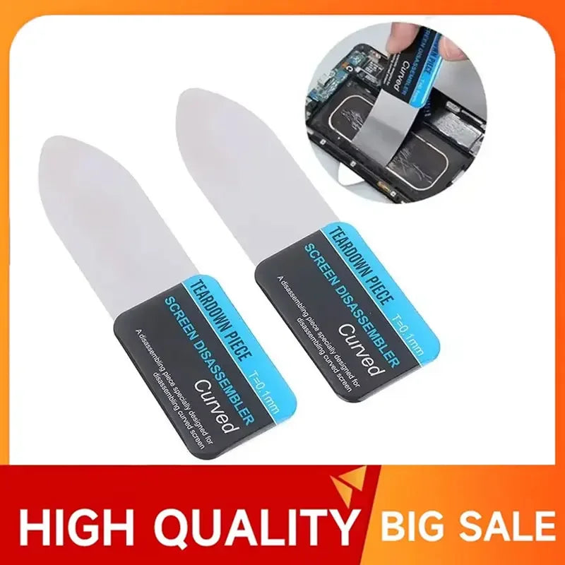 1 Piece Mobile Phone Curved LCD Screen Spudger Opening Pry Card Tools Ultra Thin Flexible Mobile Phone Disassemble Steel Metal Vue