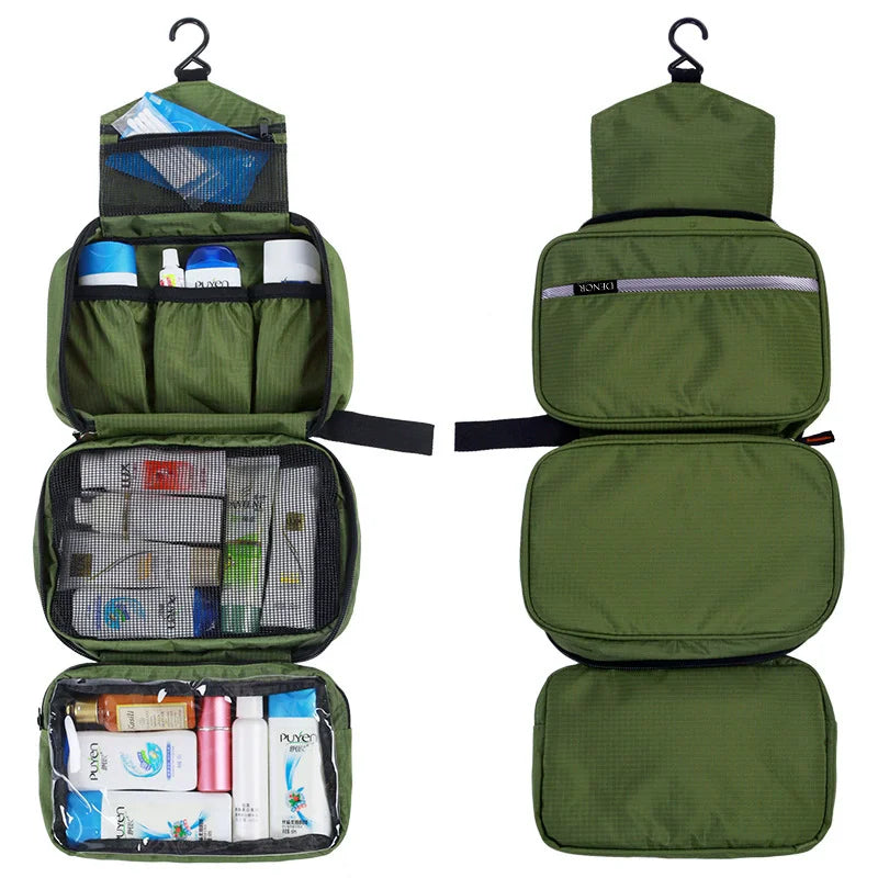 New Hanging Toiletry Bag Travel Toiletry Wash Organizer Kit for Men Women Cosmetics Make Up Sturdy Hanging Hook Shower Bags Vue