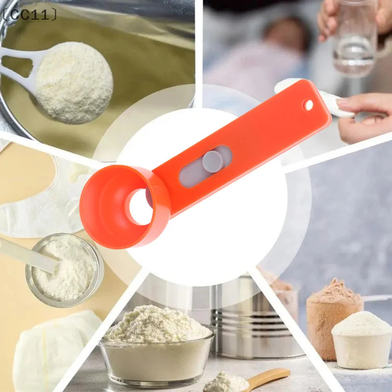 〔CC11〕 No Spill Measuring Spoon Funnel Preparation Of Protein Powder Workout & Sports Drinks, Baby Formula Refill Mess Spill Vue
