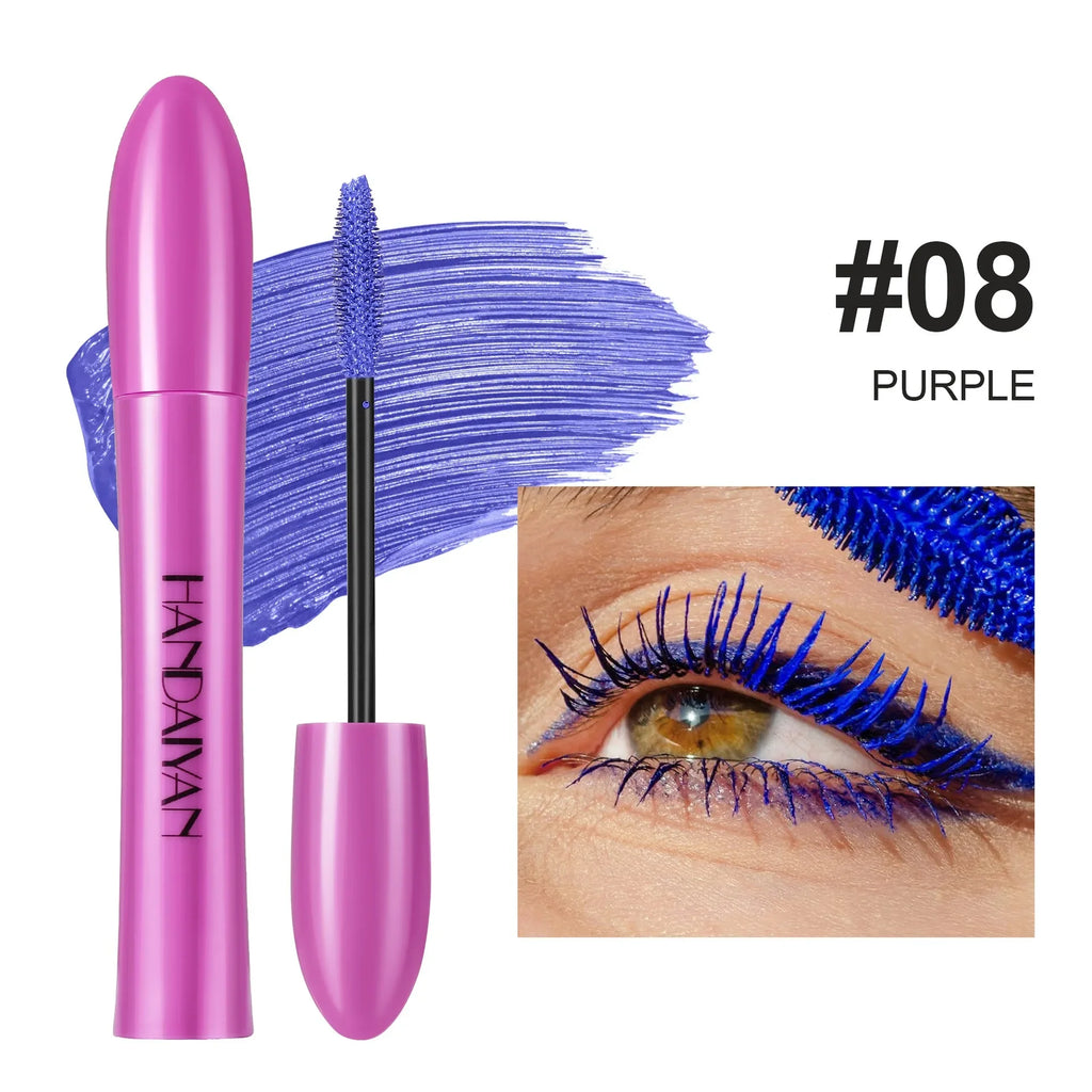 Pink Brown Eyelashes Mascara Colorful Stage Makeup Colored Mascara Cream Blue Green Lasting Waterproof Mascara Curling Eyelashes Vue 08 Purple