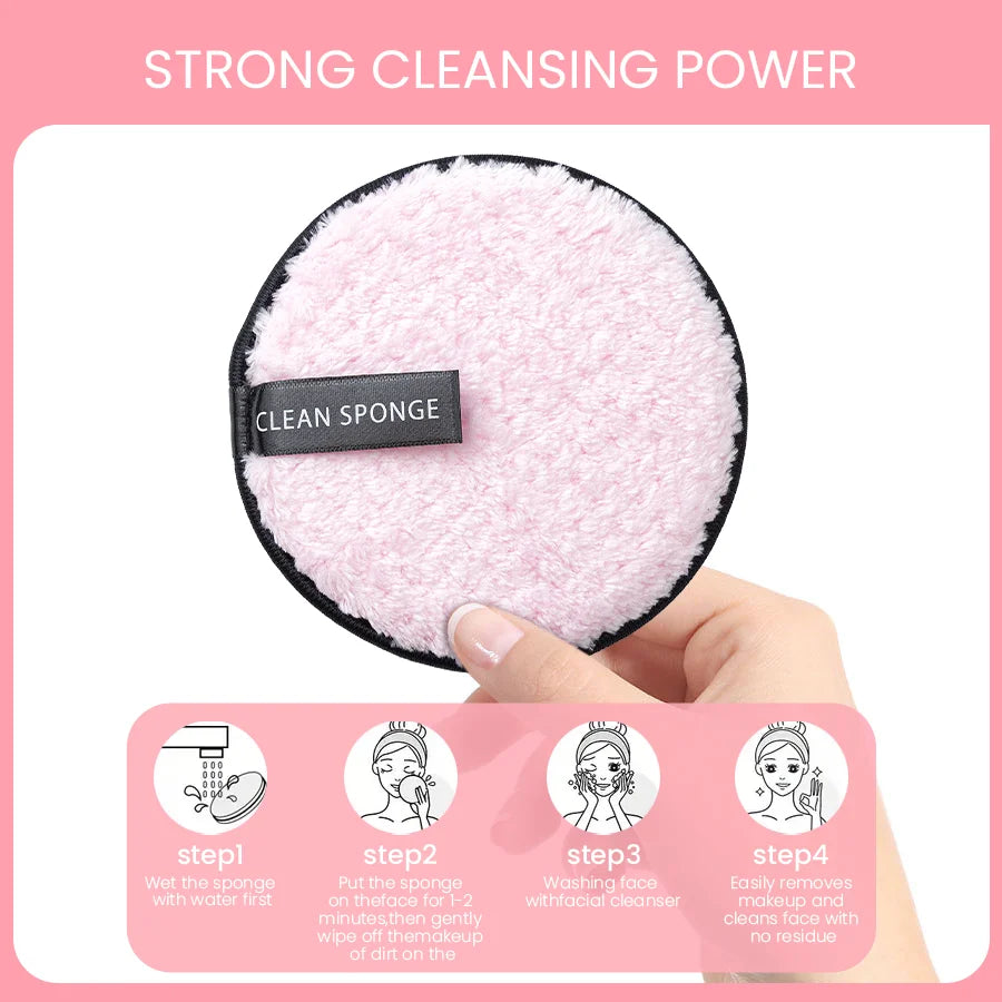 5PCS NEW Face Wash/ Makeup Remover Puff Suitable for Home Or Travel Vue