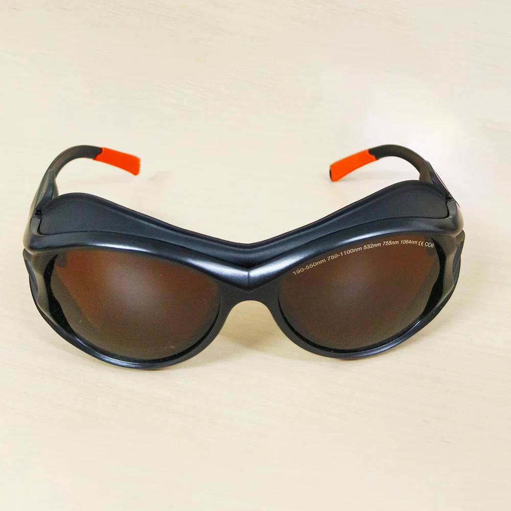 Laser Safety Glasses OD6+ Yag Blue Green Laser UV Light Eye Protection Laser Goggles for 405nm 532nm 755nm 808nm 980nm 1064nm Vue 190-550nm 750-1100nm