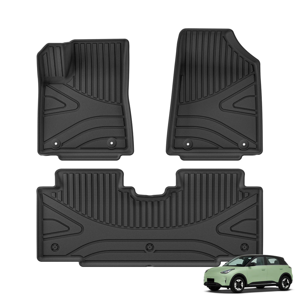 Smabee Left Hand Drive for Geely EX2/Geely E2/Xingyuan 2025 2026 TPE 3D Car Floor Mats Foot Pad 3PCS Set Black Accessories Vue LHD 3PCS