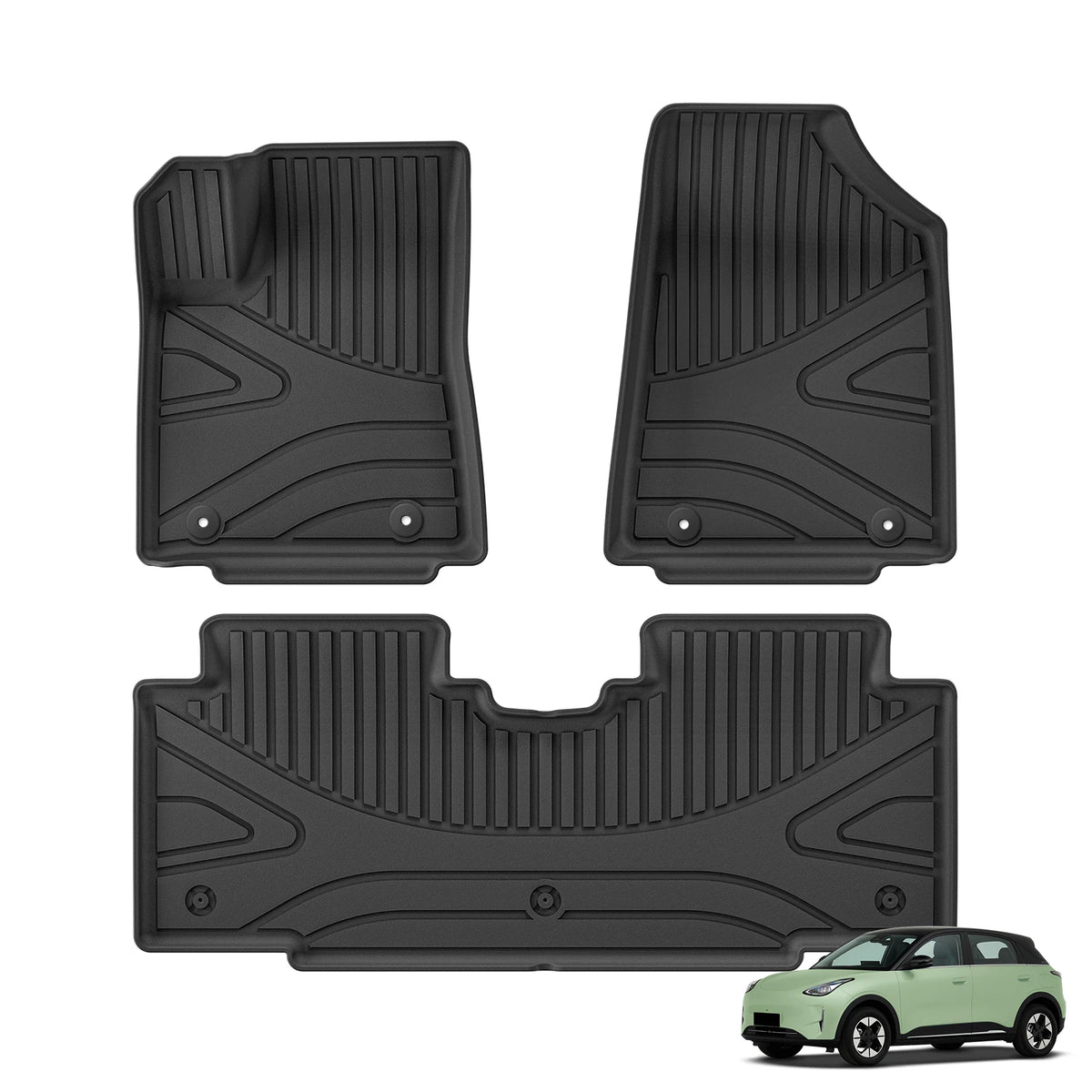 Smabee Left Hand Drive for Geely EX2/Geely E2/Xingyuan 2025 2026 TPE 3D Car Floor Mats Foot Pad 3PCS Set Black Accessories Vue LHD 3PCS