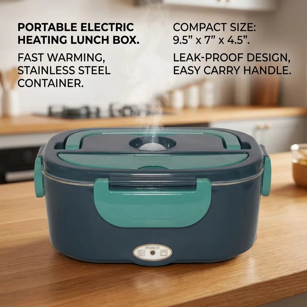 1.5L 60W Electric Portable Lunch Box Food Warmer – Leak-Proof Food Heater for Car or Home Vue