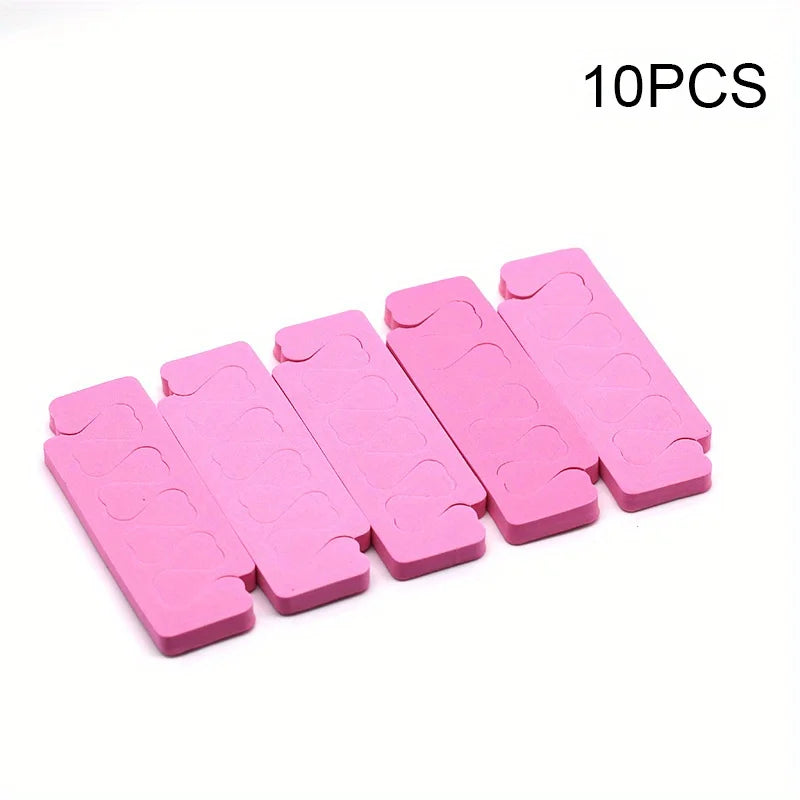 2/10/20/50/100PCS Pink Nail Art Toes Separators Fingers Foots Sponge Soft Gel UV Tools Polish Manicure Pedicure Vue Pink 10Pcs