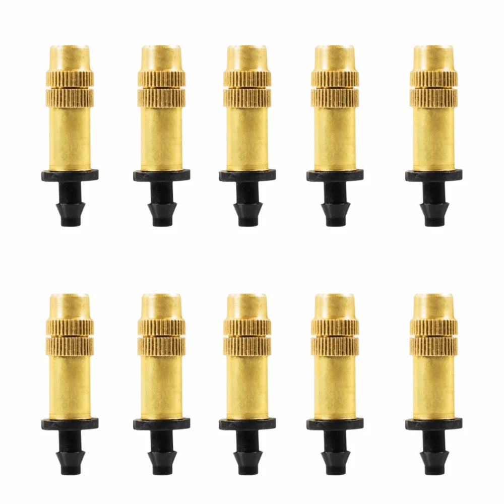 10Pcs Adjustable Spray Misting Nozzles Atomizing Design Brass Construction Atomizer Nozzle 4/7mm Hose Garden Sprinklers Vue Set 3