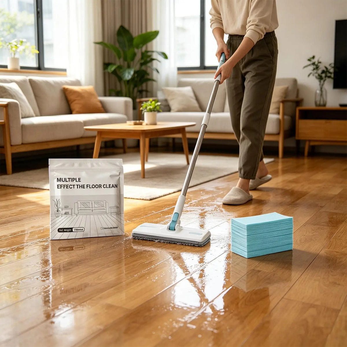 100PCS Floor Cleaner Tablets, Multipurpose Deep Clean Mop Solution for Hardwood Tile Wood Floors, Dissolvable Mopping Sheets Vue