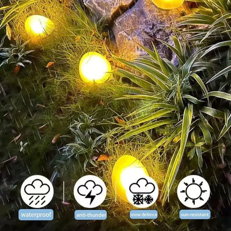 Solar Pebble Lights Faux Stone IP65 Waterproof Outdoor Landscape Path Lighting for Garden Walkway Lawn Courtyard Step Vue