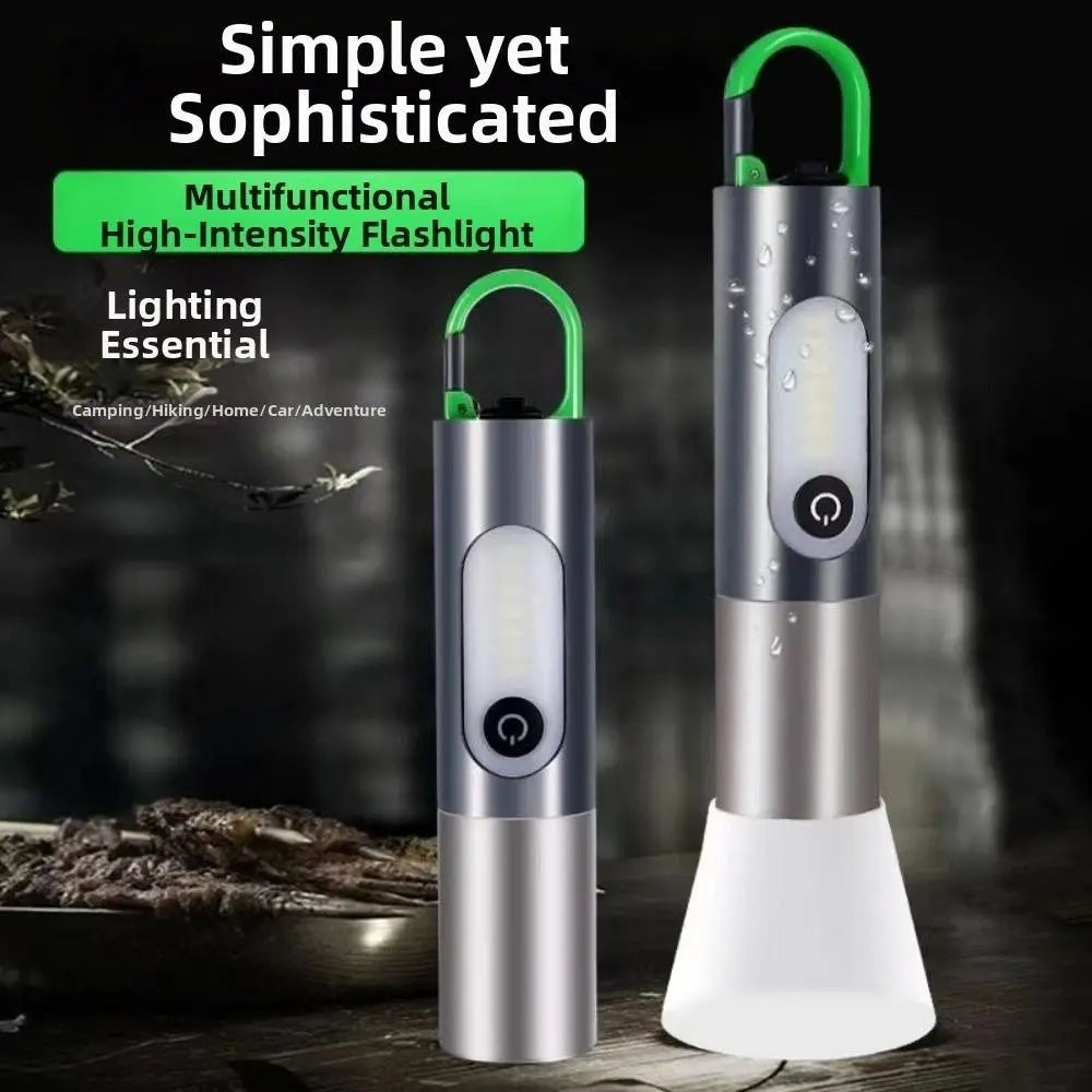 4 Gears LED Keychain Flashlight Waterproof Zoomable LED Torch Lamp Portable with Lampshade Mini Keychain Light Repair Work Vue