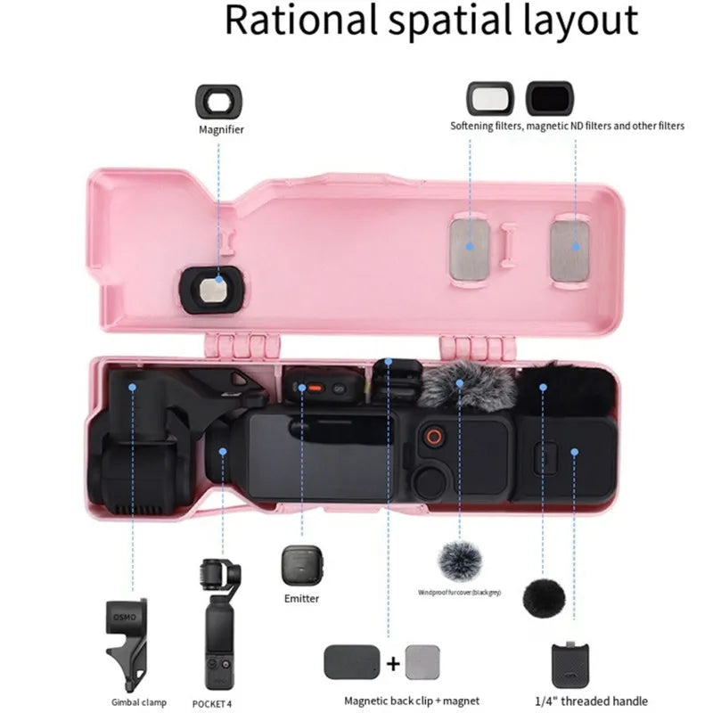 Hot-Storage Case For DJI Osmo Pocket 4 Camera Accessories Drop Resistant Dustproof Protective Shell Portable Box Vue