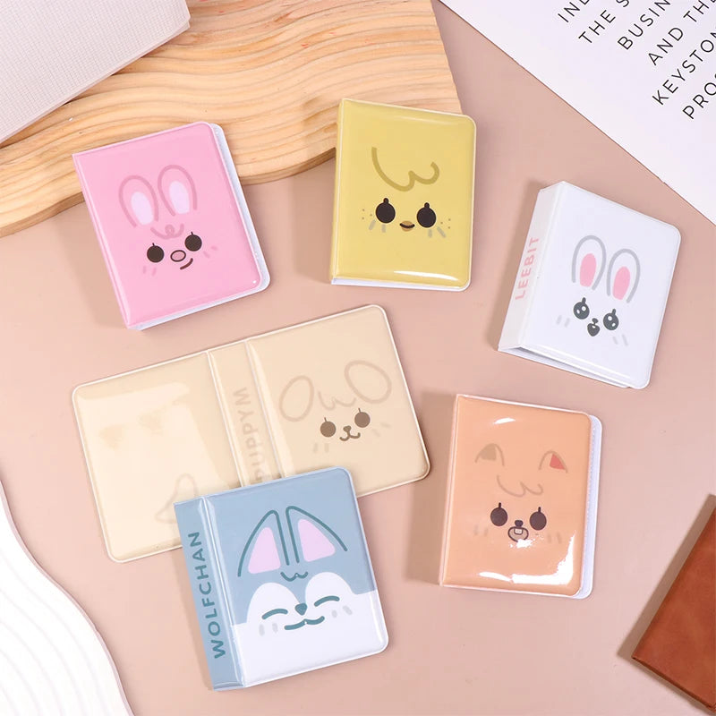 3 Inch Cartoon Animals Photo Album Mini Card Binder Cute Kpop Card Storage Book Idol Picture Postcard Organizer Vue