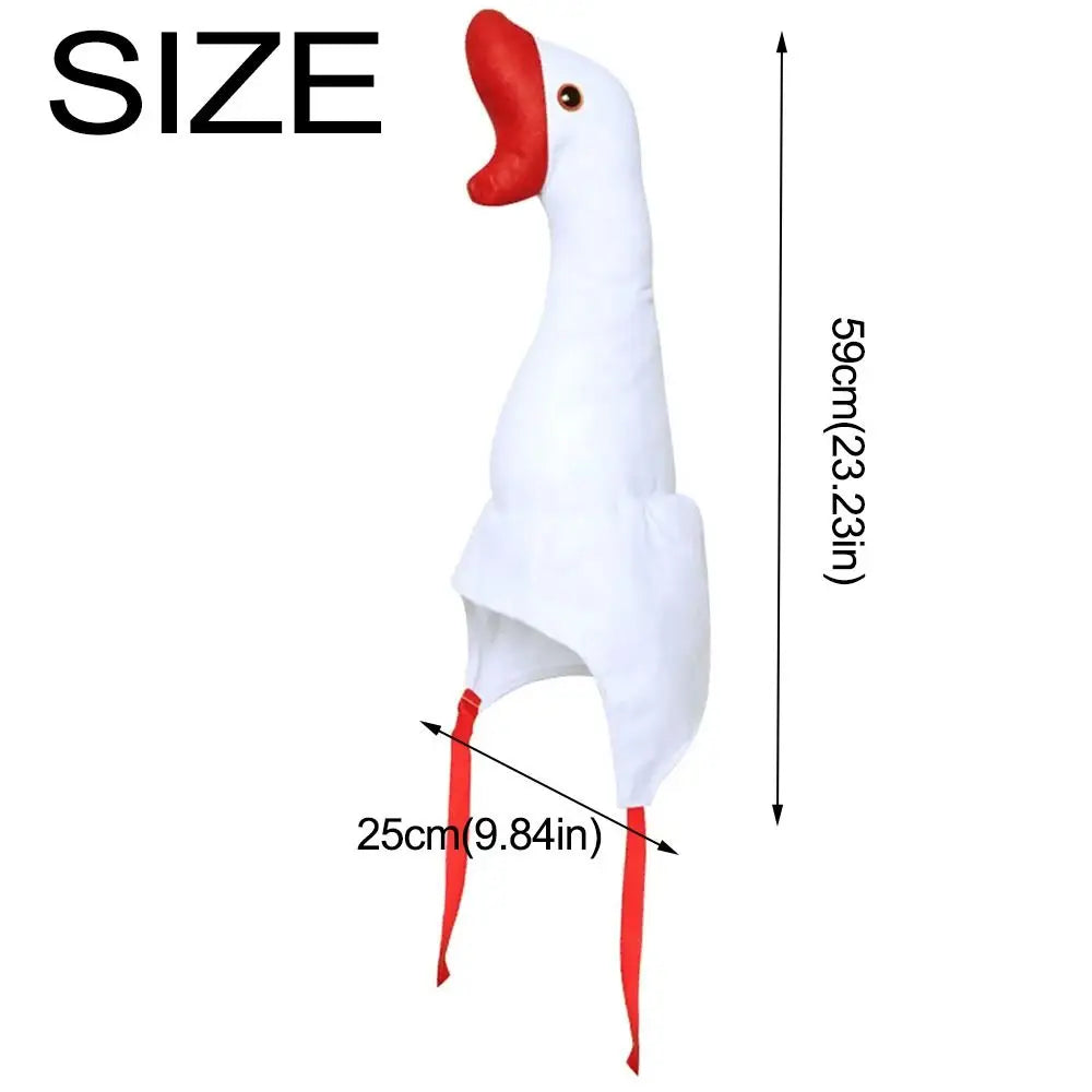 Creative Big Goose Headgear White/Pink Plush Halloween Party Hat Fluffy Unique Cartoon Goose Hat Halloween Apparels Vue