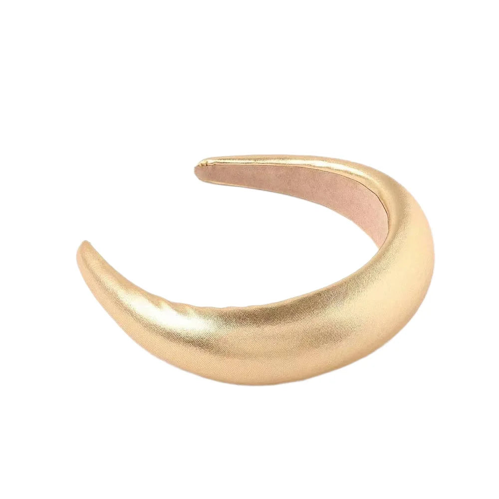 1pc Wide Leather Sponge Headband Thickened Fabric Wrapped Hair Hoop Women‘s Fashion Headwear Vue