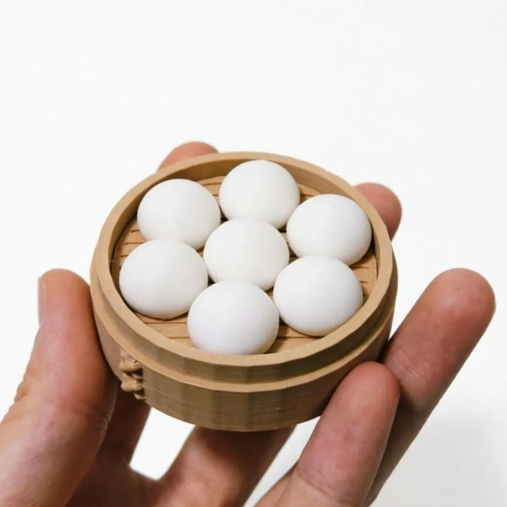 3D Printing Bun Dumpling Fridge Magnet Plastic Whimsical Chinese Dim Sum Refrigerator Magnet DIY Label Realistic Vue