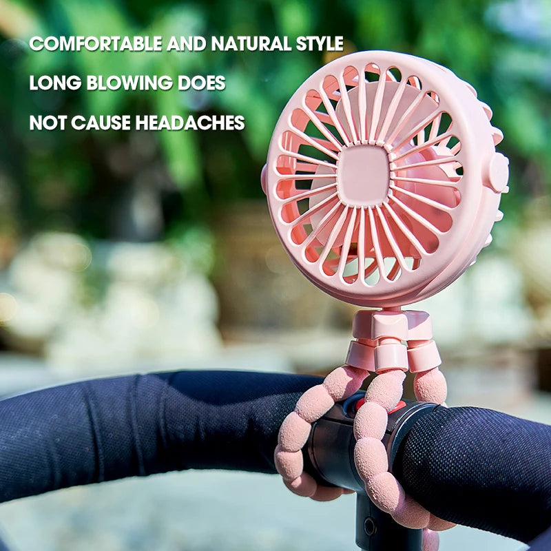 HOMEFISH Portable Baby Stroller Fan Oscillating Clip-on Mini USB Vue