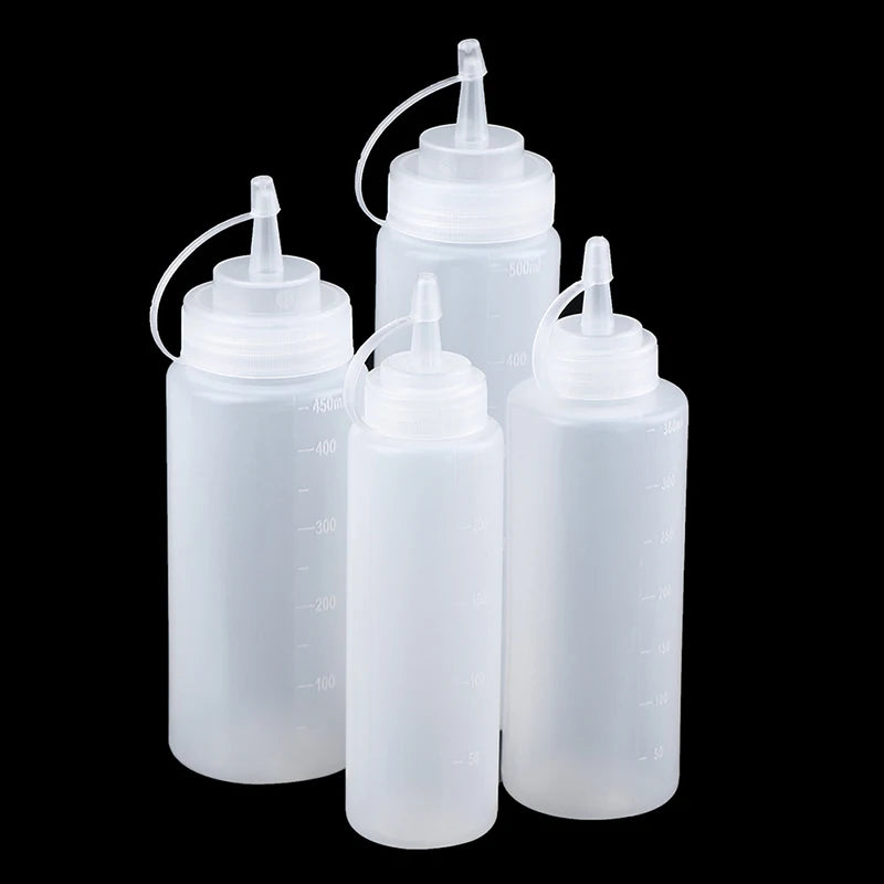 3PCS Squeeze Squirt Condiment Bottles With Cap Lid Salad Sauce Dispenser Bottle Vue