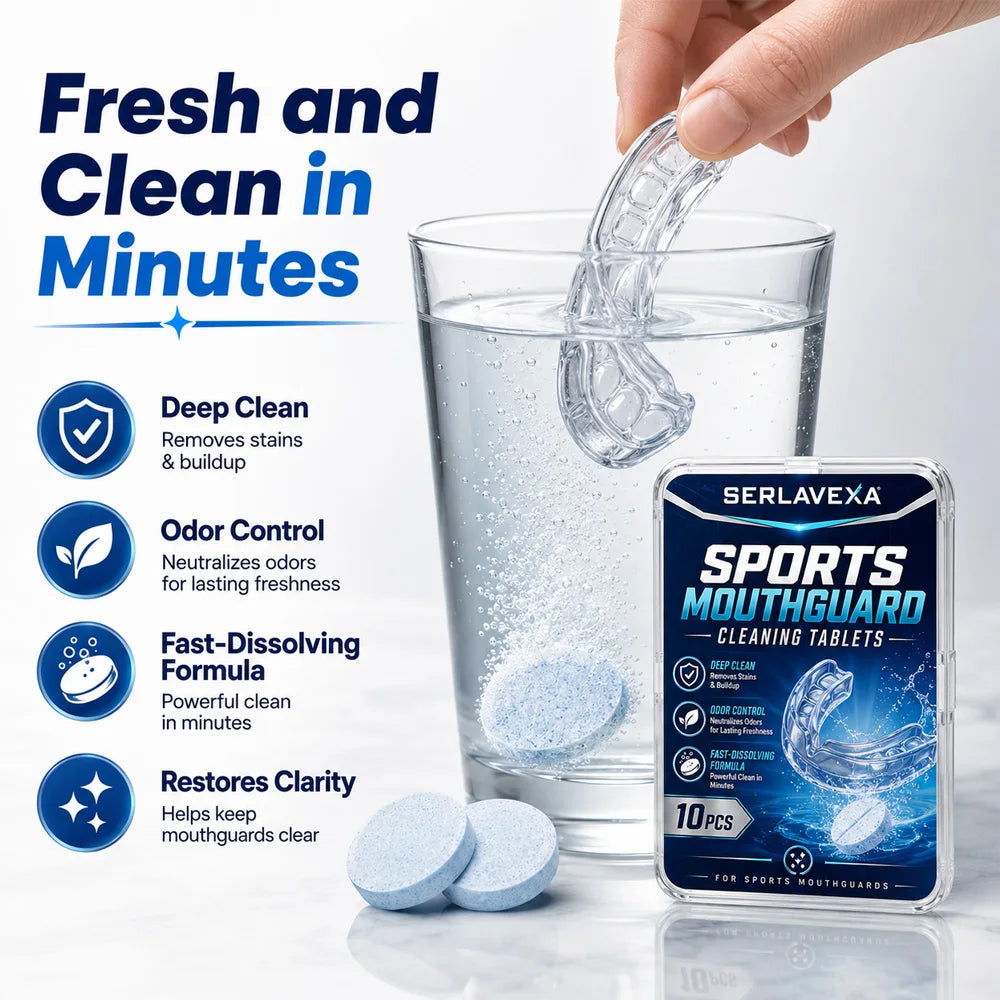 10PCS Sports Mouthguard Cleaning Tablets Fast Dissolving Fresh Care for Retainers Aligners Night Guards Dental Appliances Vue