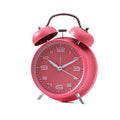 4 Inch Twin Bell Loud Alarm Clock Luminous Non-Ticking Student Alarm Clock Metal Frame Silent Strong Wake-up Table Clock Vue Red