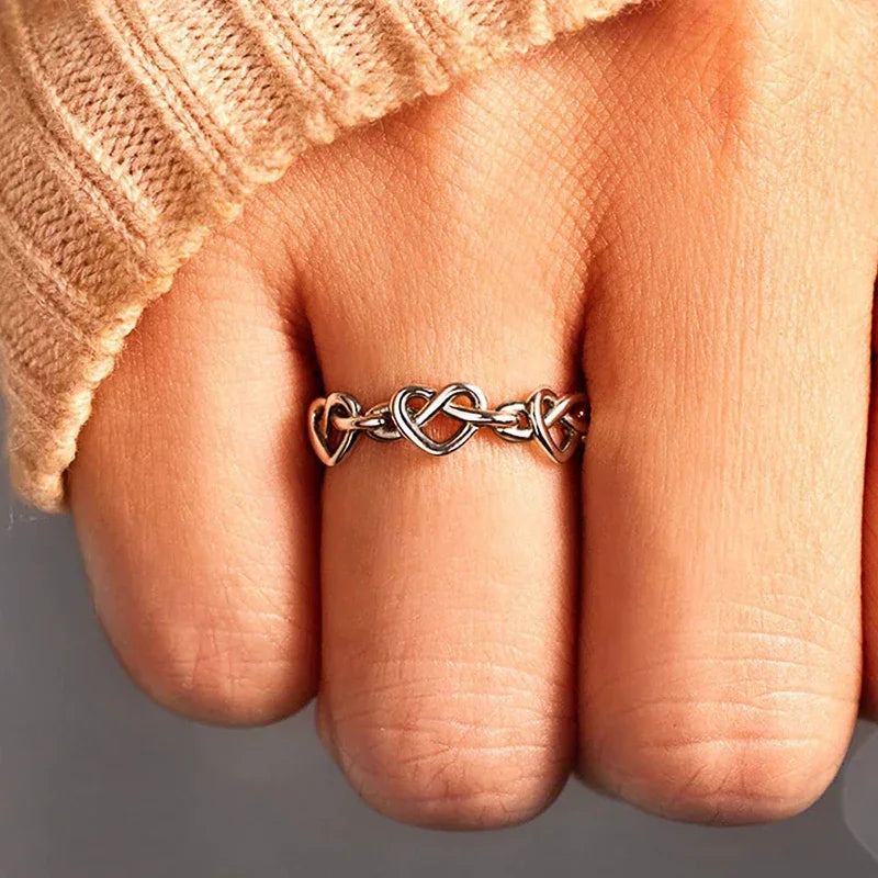 Huitan Hollow Heart Ring for Women | Dainty Brass Fashion Ring Fashion Ring Vue