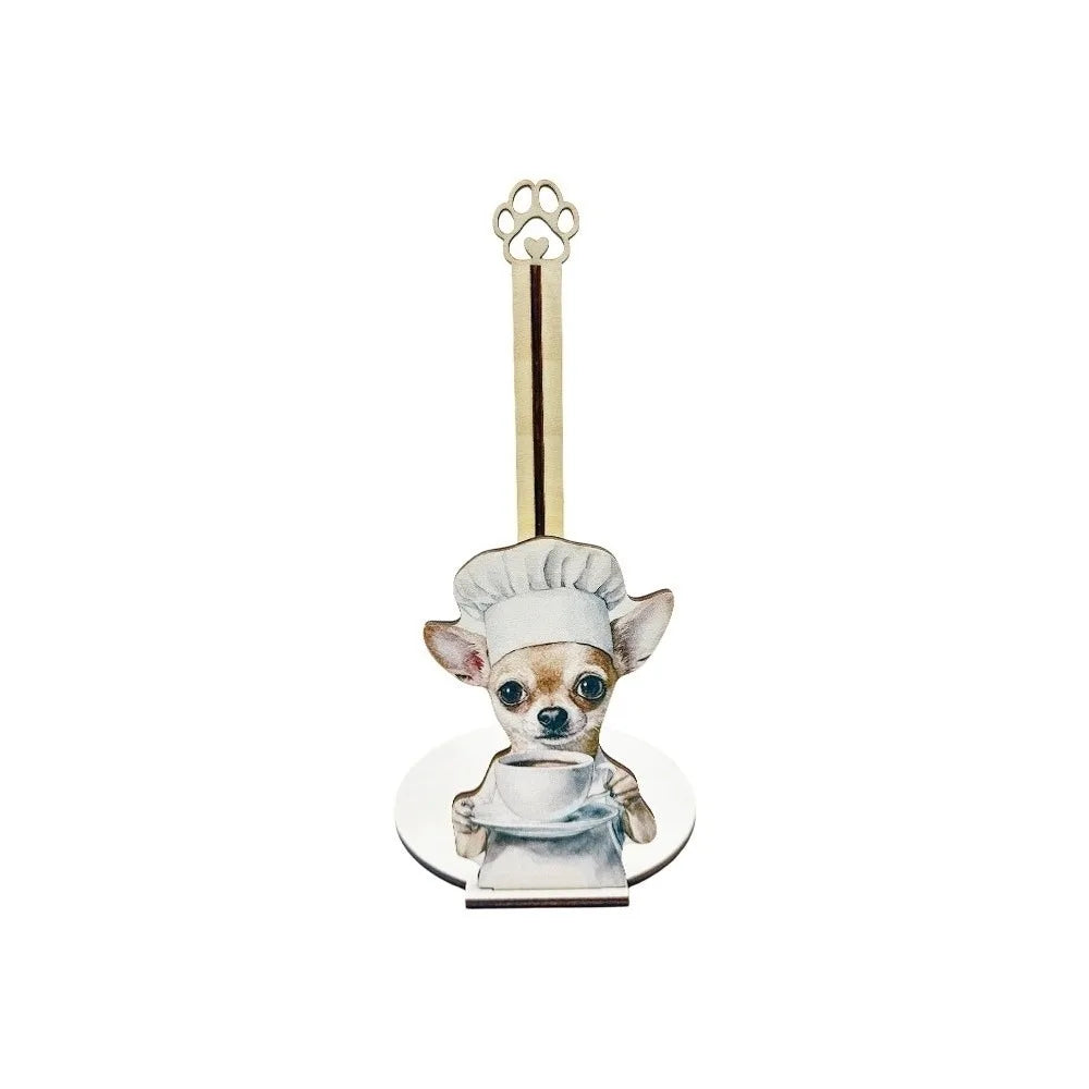 Desktop Decoration Adorable Tissue Holder Kitten Bow Kitchen Towel Rack Chihuahua Cat Roll Paper Standing Rack For Kitchen Vue Style 2