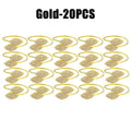 1-20PCS Two Leaf Clover Shape Napkin Rings DIY Wedding Party Hotel Banquet Table Napkin Holder Decoration Accessory Rustic Vue Gold-20PCS