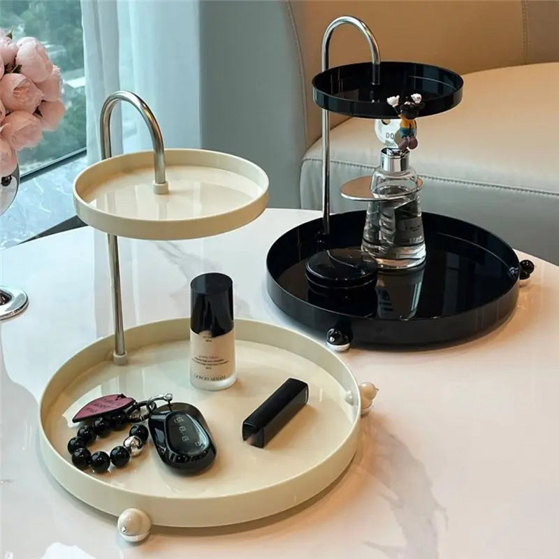 ABKW-Makeup Organizer Tray Cosmetics Jewelry Lipstick Skin Care Rack Perfume Watch Glasses Key Rack Bathroom Shelf Vue