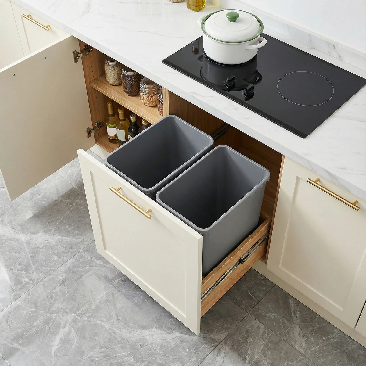 10-Pack 35 QT Pull-Out Cupboard Bin for Kitchen & Bathroom Pull-Out Cupboard Bin Vue United States
