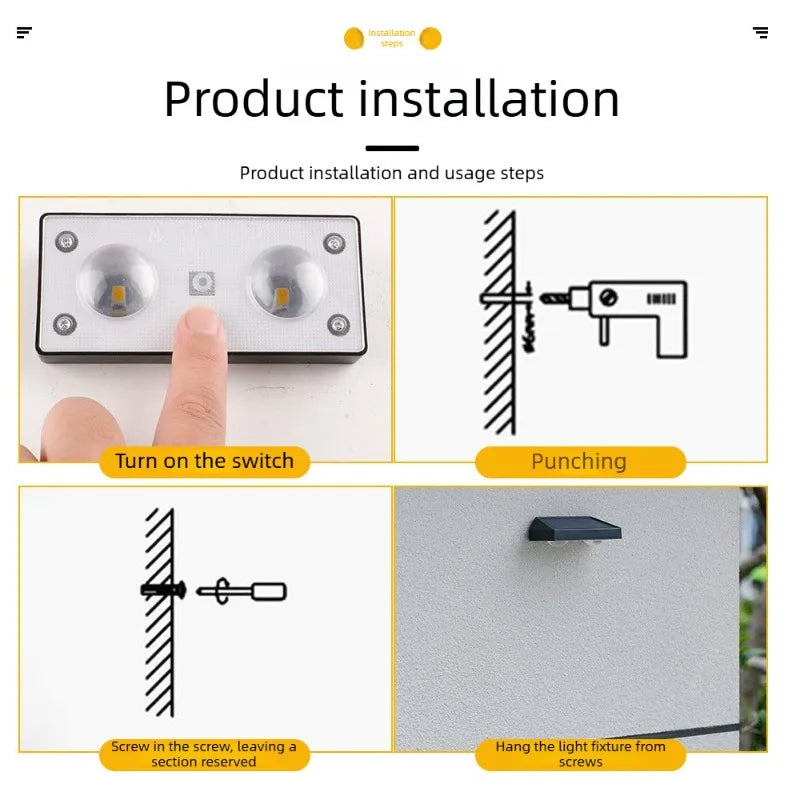 2/3Led Solar Powered Outdoor Lights Automatic Waterproof for Wall Deck Patio Steps Yard Garden LED Landscape Lighting Fixture Vue