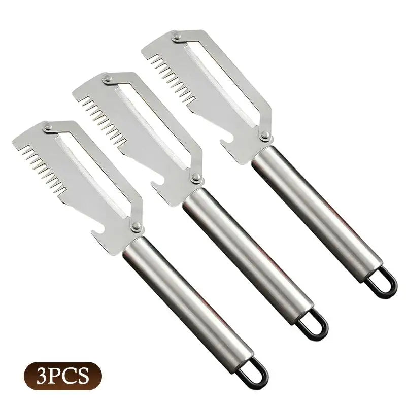 1PC Multi Functional Stainless Steel Scallion Peeling Knife Durable Kitchen Handle Tool for Home Vegetable and Food Prep Vue 3PCS