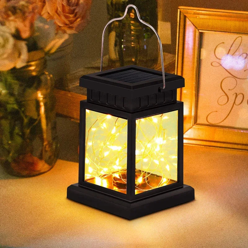 Solar LED Lights Outdoor Focus Floor Lanterns Panel Candle Terraza Indoor Hanging Balcony Birds Decoration Lighting for Garden Vue yellow